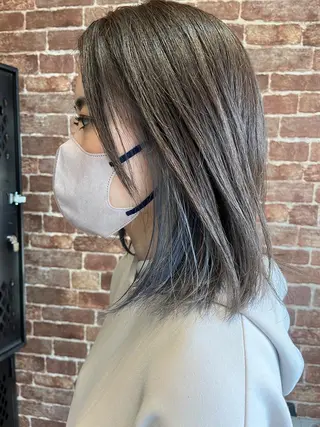ミディアム カラー パーマ ヘアアレンジ メンズ キッズ ネイル マツエク・マツパ アイブロウ 久木原 ゆりのヘアスタイル