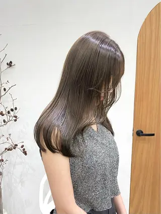 セミロング カラー ヘアアレンジ ハル🌸柔色/ ブリーチなし/艶髪のヘアスタイル