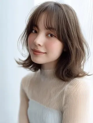 ミディアム 韓国×艶ハイトーンが ✨絶対可愛い✨リオ✨のヘアスタイル