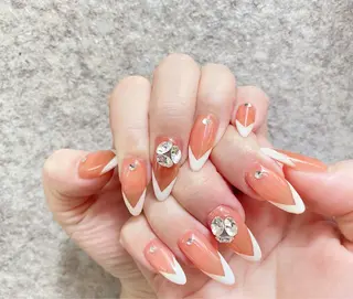 ネイル I-nailロング /ワンホン/キラキラのネイルデザイン