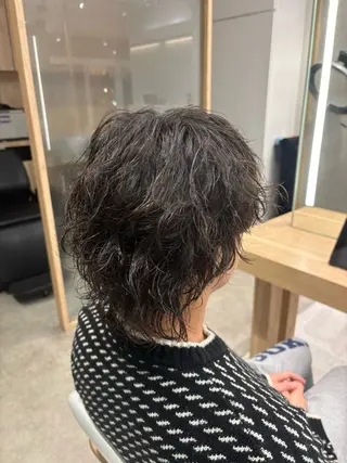 パーマ メンズ 縮毛矯正特化💎& 透明感カラー✨レオのヘアスタイル
