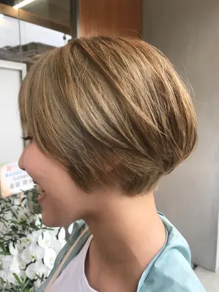 ショート 豊中駅3分eha レッスンモデルのヘアスタイル