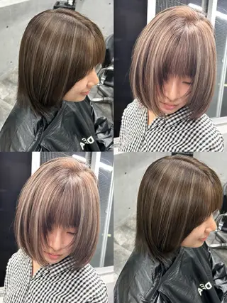 ミディアム ブリーチ🐰インナー ♡ハイライト♡綾🐰のヘアスタイル