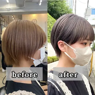 ショート カラー 白髪ぼかし/ショート /ミニボブだいじのヘアスタイル