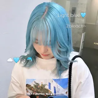 ミディアム カラー りん🌷︎名古屋 ブリーチカラーのヘアスタイル