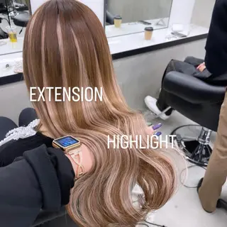 ロング カラー エクステ🩵ブリーチ 韓国ヘア🩵KAEのヘアスタイル
