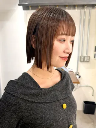ショート 須藤 優真 切りっぱなしボブのヘアスタイル