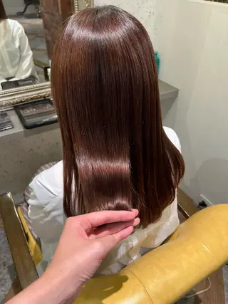 セミロング カラー 韓国スタイル🇰🇷 annaのヘアスタイル