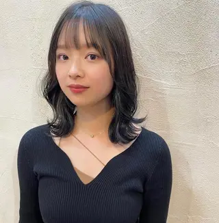 ミディアム 所沢パーマ セキネユウタのヘアスタイル