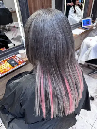 ロング カラー 🐺ウルフ× ハイトーン🐺MOEのヘアスタイル