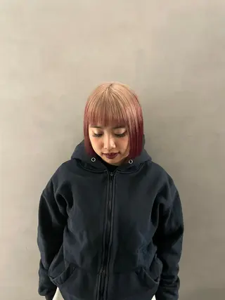 カラー パツボブ/暖色 西梅田/かえで🎀のヘアスタイル