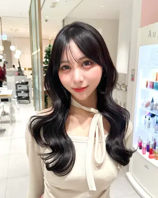 ロング カラー 🇰🇷韓国風くびれ ヘア🇰🇷中村優大のヘアスタイル