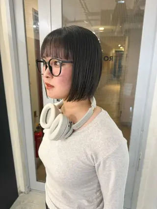 ミディアム 須藤　優真 切りっぱなしボブのヘアスタイル