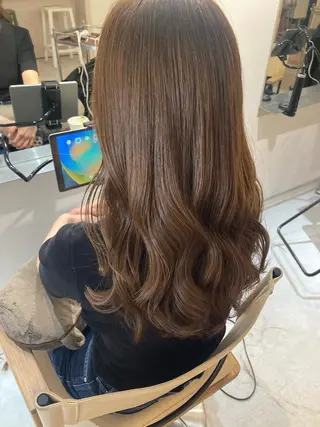 セミロング ✨色持ちの良い艶 カラー✨蟹江真世のヘアスタイル