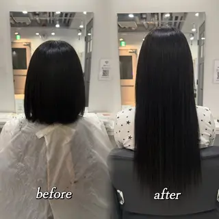 セミロング カラー 🦋REISA🦋 エクステ×ハイトーンのヘアスタイル