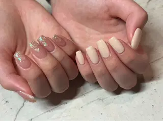 ネイル 韓国/ワンホン/長さ 出しつけ放題🎀のネイルデザイン