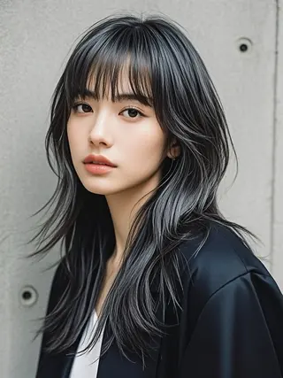ロング ウルフカット 811 大阪梅田 ウルフのヘアスタイル