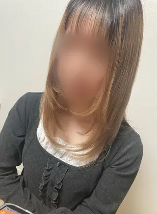 セミロング 郡山駅前美容師 熊田 歩夢のヘアスタイル
