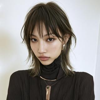 ミディアム カラー ブリーチ/デザイン ubu🥷🏻のヘアスタイル