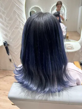 セミロング カラー 河添 麗菜のヘアスタイル