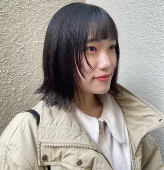 ミディアム カラー パーマ ヘアアレンジ ERINA/レイヤー /尼崎のヘアスタイル