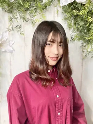 ロング カラー ヘアアレンジ 大阪レミーエクステ チビ編み込みのヘアスタイル