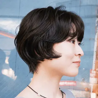 ショート カラー パーマ デジタルパーマ🌀レ イヤー🍃かんたまるのヘアスタイル
