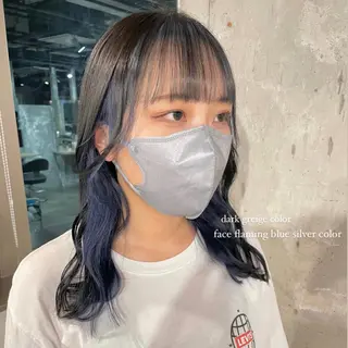 セミロング カラー パーマ ヘアアレンジ メンズ キッズ ネイル マツエク・マツパ アイブロウ 透明感カラー・レイヤ ー🎀amika🎀のヘアスタイル