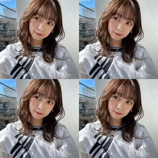 セミロング 💎yuto💎 ハイトーン/韓国ヘアのヘアスタイル