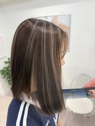 ミディアム カラー 表参道/ハイライト バレイヤージュのヘアスタイル