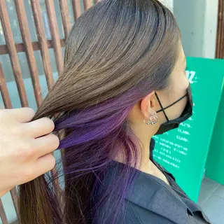 ロング カラー 💜推しインナー カラー/菊池柊真💜のヘアスタイル