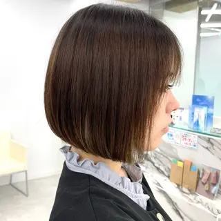 ショート カラー パーマ ヘアアレンジ メンズ キッズ ボブ×自然な縮毛矯正 RYOGAのヘアスタイル