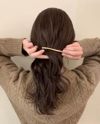 セミロング カラー メンズ 落合希 Olivebeigeのヘアスタイル