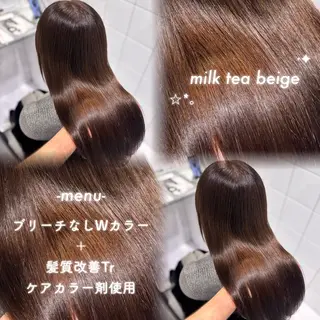 ロング カラー 淡めベージュ🤎ショ ート🤎Kiyokaのヘアスタイル