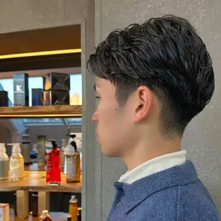 ショート パーマ メンズ メンズ💈毛流れパー マ✨メンズカット吉田のヘアスタイル