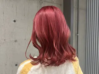 セミロング カラー 柔め透明感血色カラー 暖色/レイヤー/ゆいのヘアスタイル