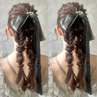 ロング ヘアアレンジ ヘアメ🎀ハイトーン 🩵エクステ🪄しほのヘアスタイル