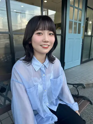 ミディアム カラー パーマ ヘアアレンジ 髪質改善/韓国風 レイヤー/田村祐樹のヘアスタイル