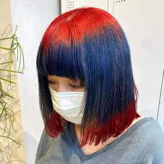 ショート カラー デザインカラー/パー マ🦖外岡咲希🦖のヘアスタイル
