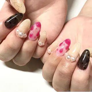 ネイル 渋谷／チップ長さ出し 👑アプレgel-xのネイルデザイン