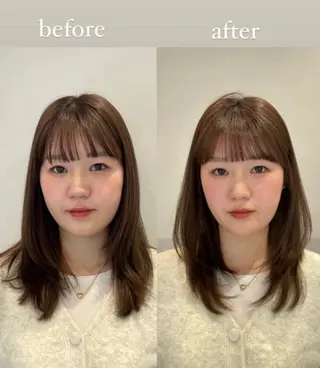 セミロング ❤︎︎韓国ヘア❤︎︎ 𝑺𝒉𝒊𝒉𝒐のヘアスタイル