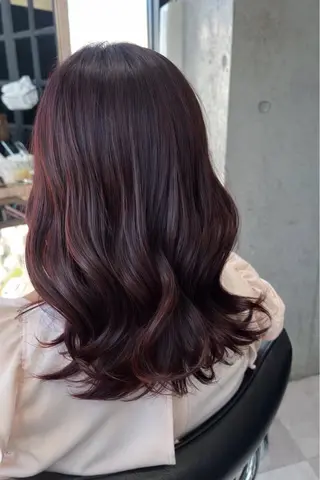 セミロング カラー ブリーチなし 暖色カラー/井上あいのヘアスタイル