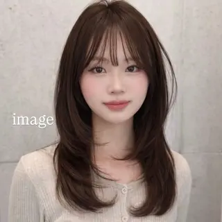 セミロング しむら ななのヘアスタイル
