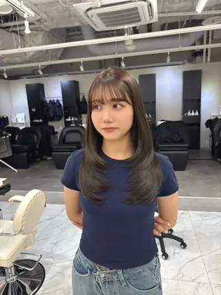 セミロング カラー ヘアアレンジ 髪質改善×レイヤー 🫧松野力也のヘアスタイル