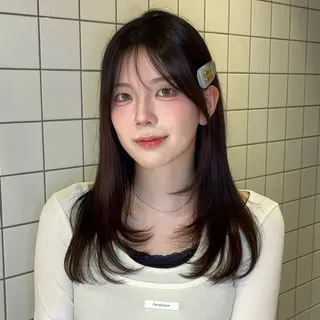 ロング カラー ヘアアレンジ 韓国ヘア/ワンホン ヘア/Rumiのヘアスタイル