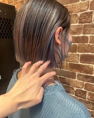 ミディアム カラー パーマ ヘアアレンジ メンズ キッズ ネイル マツエク・マツパ アイブロウ 久木原 ゆりのヘアスタイル