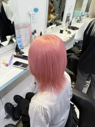 ミディアム カラー 透明感×似合わせ ピンクヘアsyuyaのヘアスタイル