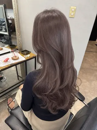 ロング カラー 髪質改善カラー韓国風 レイヤーtudaのヘアスタイル