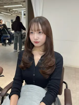 カラー ヘアアレンジ 似合わせ顔まわり カット💛森尾真由美のヘアスタイル