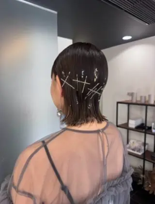 ショート ヘアアレンジ 暖色カラー/艶カラー パーマ/nihoのヘアスタイル